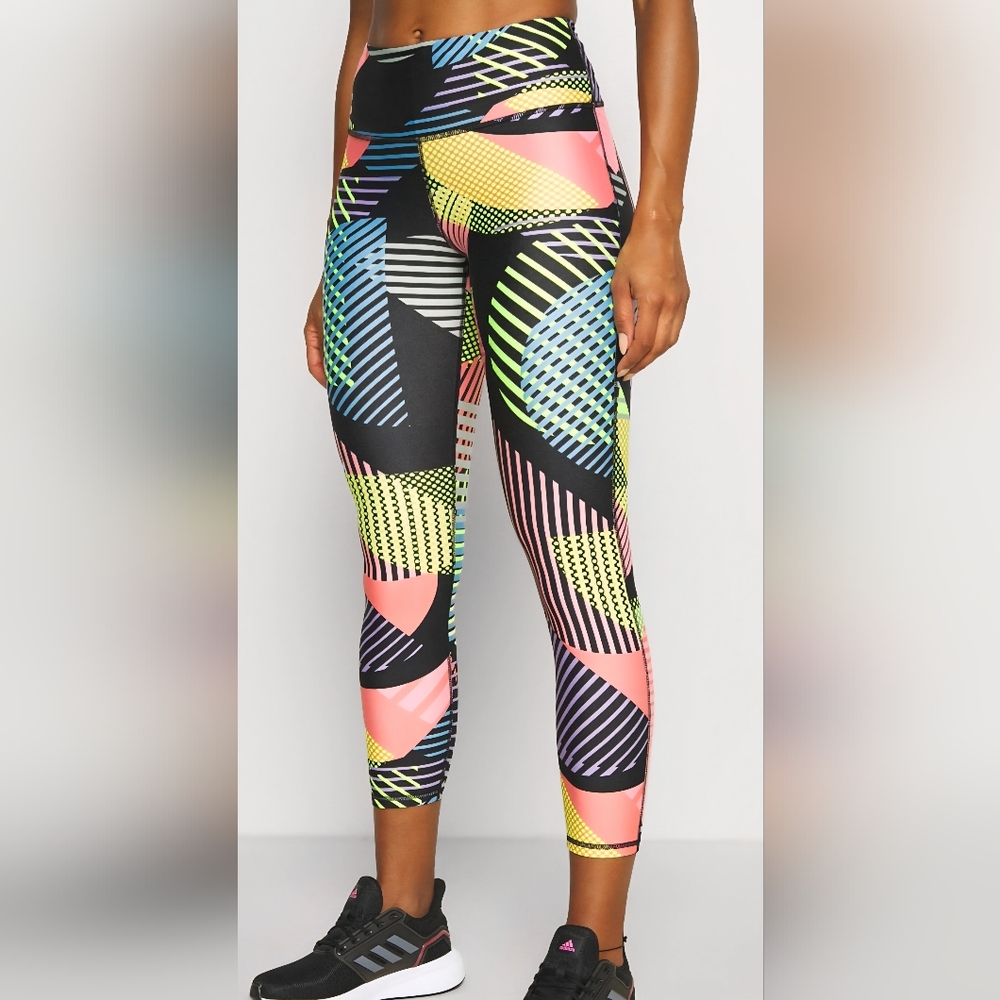 Under Armour Leggings Women's Heatgear Geo Print Ankle Compression Pants Size L